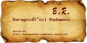 Beregszászi Radamesz névjegykártya